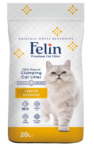 Cat litter Felin CAT White Cat Litter Lemon 20 L