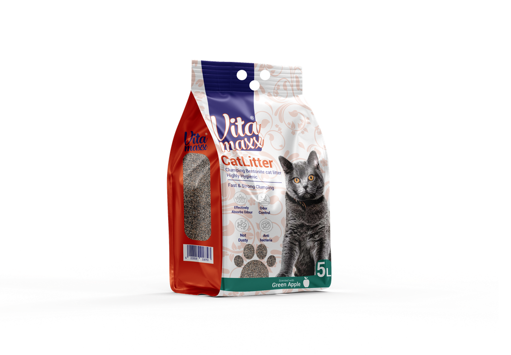 Cat litter Vita maxx CAT Brown Sand Clumping 5 L Green Apple