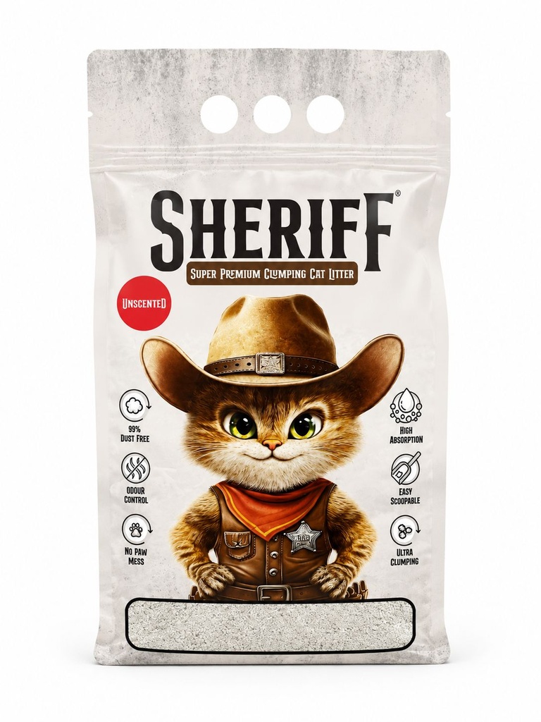SHERIFF White Cat Litter 10 L - Unscented