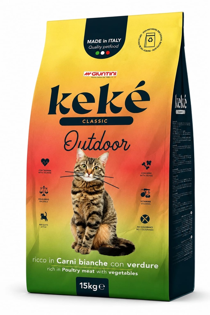 KeKe - Dry Food - For Adult Cats - 15 kg -  Classic - outdoor