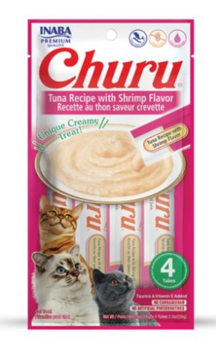 Churu - Adult Cats - Creamy Treat - 4 Tubes - 56 g - Tuna & Shrimp