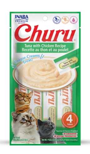 Inaba Churu -  Adult Cats - Creamy Treat - 4 Tubes - 56 g - Tuna & Chicken