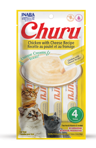Churu -  Adult Cats - Creamy Treat - 4 Tubes - 56 g - Chicken & Cheese