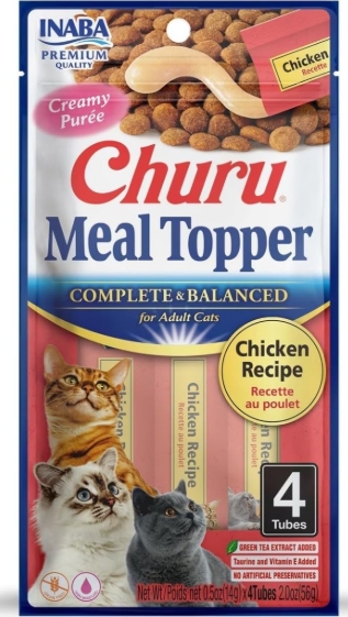 Churu - Adult Cats - Creamy Treat - 4 Tubes - 56 g - Complete & Balanced - Chicken