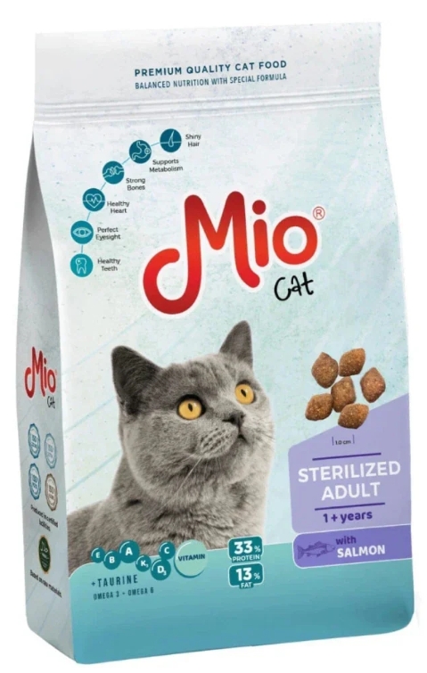 Mio - Dry Food - For Adult Cats - Sterilized - 15 kg - Salmon