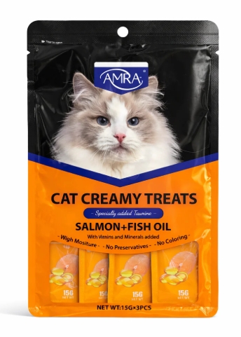 Amna - Cat Creamy Treat - 15 gm - 5 Pcs - Salmon & Chicken