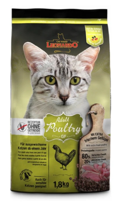 Leonardo - Dry Food - Adult Cats - 1.8 Kg - GF Poultry - Sensitive Cats
