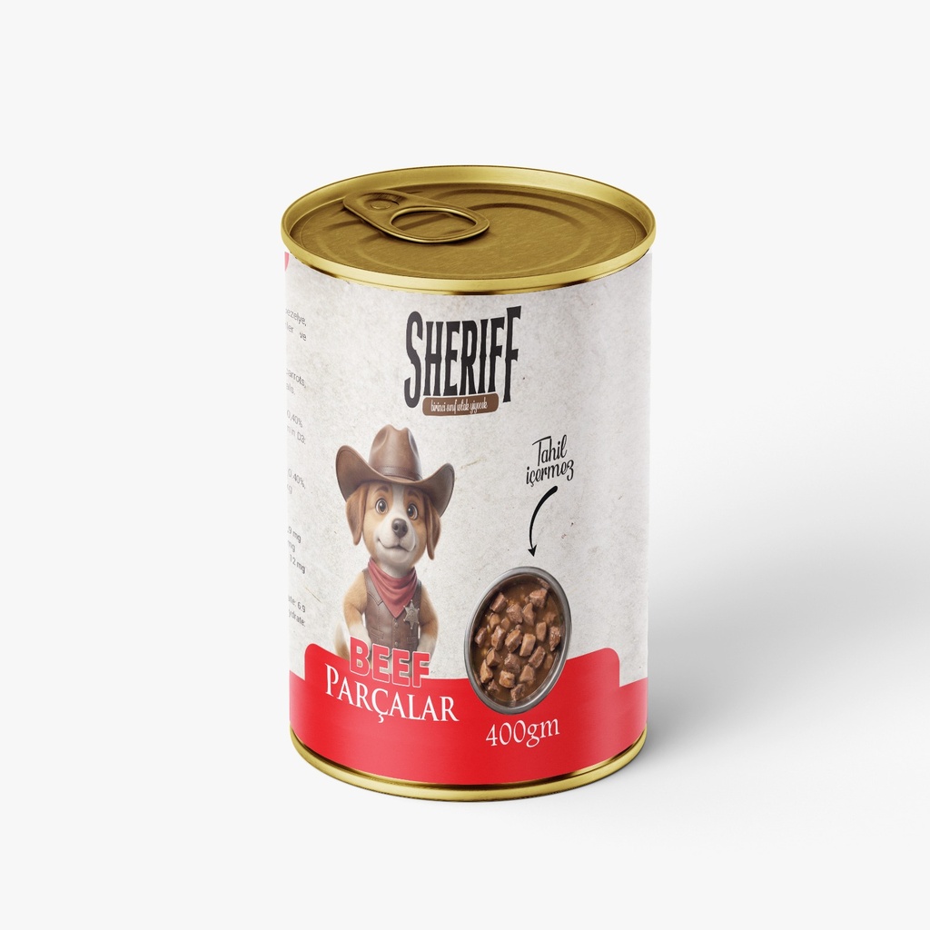 Sheriff Chunks Can Food For Adult Dog Beef 400 GM