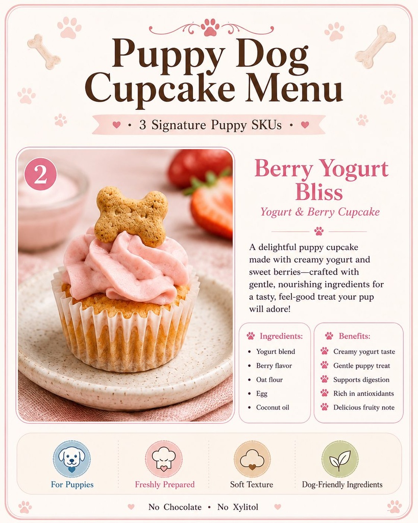 Berry Yogurt Bliss - Puppy Small  Cupcake