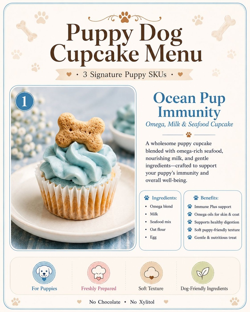 Ocean Pup Immunity - Puppy Small  Cupcake